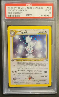 PSA 9 MINT Pokemon Togetic Neo Genesis 1st Edition Holo #16 2000 - Image 1
