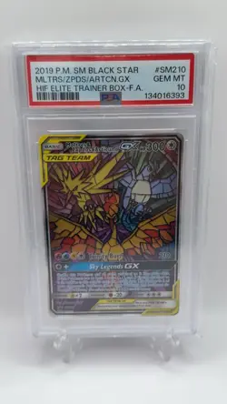 2019 POKEMON SM BLACK STAR PROMO FULL ART/MOLTRES & ZAPDOS & ARTICUNO GX PSA 10 - Image 1