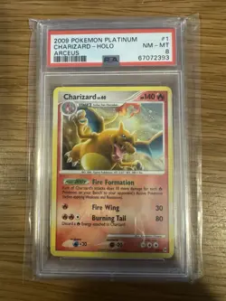 2009 POKEMON PLATINUM ARCEUS 1/99 CHARIZARD PSA 8 - Image 1