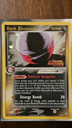 Pokemon TCG Dark Electrode 4/109 EX Team Rocket Returns Reverse Holo Rare 70 HP… - Image 1