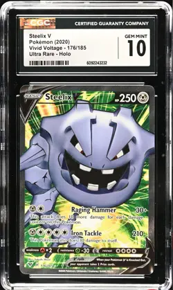 CGC 10 GEM MINT Steelix V 176/185 Vivid Voltage Full Art Ultra Rare 2020 Pokemon - Image 1