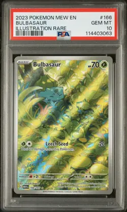 2023 POKEMON MEW EN-151 ILLUSTRATION RARE #166 BULBASAUR PSA 10 - Image 1