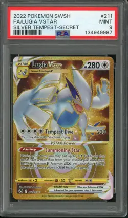 2022 Pokemon Silver Tempest Secret Rare Lugia Vstar #211 PSA 9 - Image 1