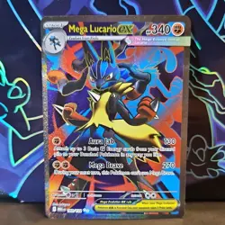 Pokemon TCG Mega Lucario EX 160/132 Me01 Ultra Rare Full Art Holo 340 HP Stage 1 - Image 1