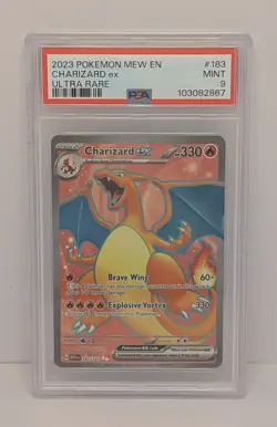 2023 POKEMON MEW EN-151 ULTRA RARE #183 CHARIZARD EX PSA 9 - Image 1