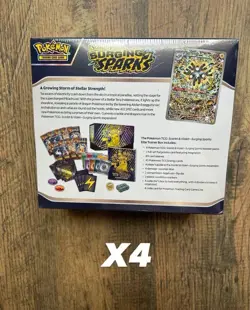 Pokemon Surging Sparks ETB Elite Trainer Box Factory Sealed - LOT Of 4 FAST SHIP - Image 2