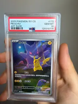 PSA 10 Pokemon Chinese 151 Gengar Pikachu Art Rare Holo 2025 151C #172/151 AR - Image 1