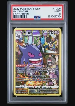 2022 POKEMON SWORD & SHIELD LOST ORIGIN TG06 FULL ART/GENGAR Psa 9 Mint - Image 1