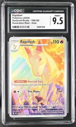 CGC Mint+ 9.5: Rapidash (189/182) Pokemon Destined Rivals (EN) - Image 1