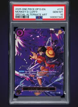 2025 ONE PIECE OP13-CARRYING ON HIS WILL #119 MONKEY D. LUFFY PSA 10 - Image 1