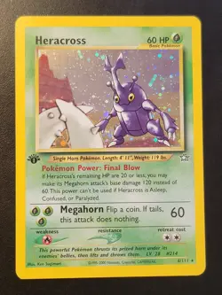 Heracross 6/111 Neo Genesis 1st Edition Holo Rare Pokemon TCG Card - Image 1