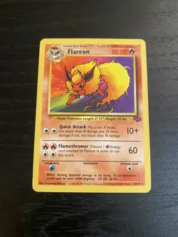 Pokemon TCG Flareon Jungle Set 19/64 Non Holo Rare Wotc Card - Image 1