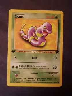 Pokemon Card 1st Edition Ekans 56/82 Team Rocket Common - Image 3