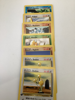2000 Pokemon Gym Blaine's Growlithe and More 1st Edition Lot of 7 cards - Image 1