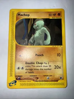 Lot of 3 Pokemon Expedition E Reader Cards Machop Machoke Machamp Evolution Set - Image 2