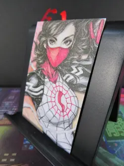 Silk Cindy Moon Marvel Rare Glitter Art Card Collectible Comic Character CCG NM - Image 2