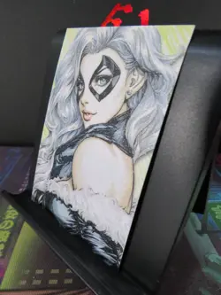 Black Cat Marvel Rare Glitter Art Card Collectible Comic Character CCG NM - Image 2
