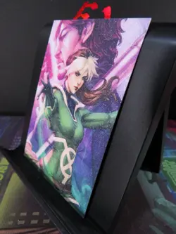 Rogue Marvel Rare Glitter Art Card Collectible Comic Character CCG NM X-Men - Image 2