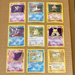 POKEMON Holo Black Star Card Mix Lot x9 - Jungle Fossil Rocket Base - Good / EX - Image 1