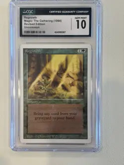 Mtg Regrowth Revised Edition - 1994 CGC 10 Gem Mint - Uncommon - Image 1