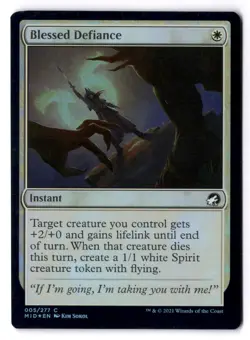 Blessed Defiance NM* FOIL Innistrad Midnight Hunt 005/277 mtg -UnltdCards - Image 1