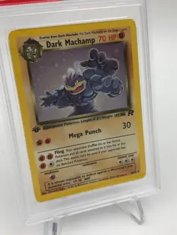 2000 POKEMON TEAM ROCKET Card DARK MACHAMP -HOLO 10/82 1ST EDITION PSA MINT 9 - Image 2
