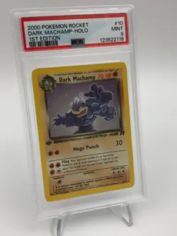 2000 POKEMON TEAM ROCKET Card DARK MACHAMP -HOLO 10/82 1ST EDITION PSA MINT 9 - Image 4