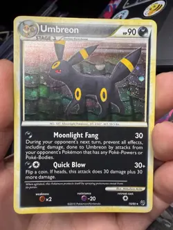 Pokemon Card Umbreon 10/90 Undaunted Holo - Fart SWIRL - LP - Image 1