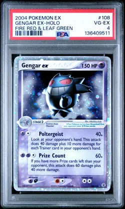 2004 POKEMON EX FIRE RED & LEAF GREEN #108 GENGAR EX-HOLO PSA 4 - Image 1