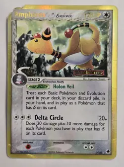 Pokemon AMPHAROS δ Delta Species 1/101 Reverse Holo Rare EX Dragon Frontiers 🍒 - Image 2