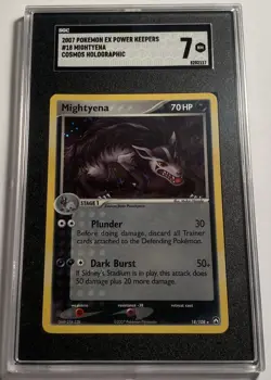 Mightyena 2007 Pokemon EX Power Keepers #18/108 Cosmos Holo Rare SGC 7 NM - Image 1