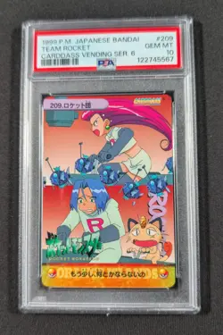 Pokemon Japanese Team Rocket #209 PSA 10 GEM MINT Anime Carddass Series 6 - Image 1