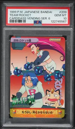 Pokemon Japanese Team Rocket #209 PSA 10 GEM MINT Anime Carddass Series 6 - Image 3