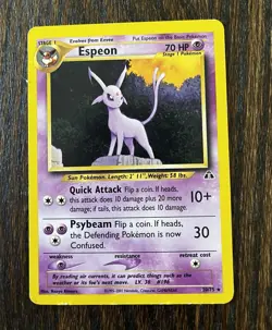 Pokemon Espeon 20/75 Neo Discovery Rare 70 HP Regular Unlimited TCG English - Image 1