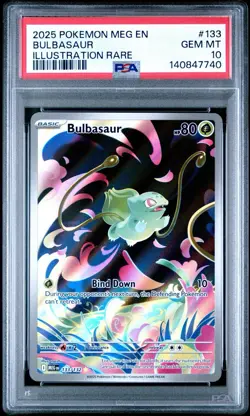 PSA 10 Bulbasaur 133/132 Me01: Mega Evolution Holo Pokemon - Image 1