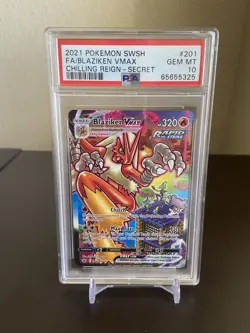 Pokemon 2021 Blaziken VMAX 201/198 Alt Art Chilling Reign GEM MINT PSA 10 - Image 1
