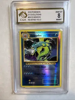 CGA 8 2016 XY Evolutions Gyarados Holo 34/108 Pokemon Graded Card - Image 1