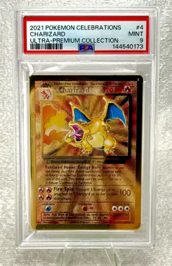 Metal Card Charizard PSA 9 MINT - 2021 Pokemon Celebrations Ultra Premium UPC #4 - Image 1