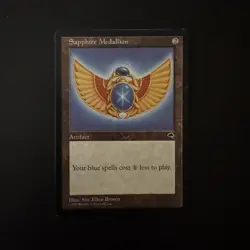 Magic The Gathering Tempest Sapphire Medallion #306 Lightly played - Image 1