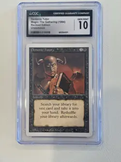 Mtg Revised Demonic Tutor - 1994 CGC 10 Gem Mint - Uncommon - Image 1