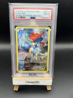 2016 Pokemon TCG XY Keldeo Black Star Promo Card XY118 PSA 8 NM - Image 1