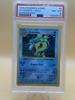 1999 Pokemon Shadowless Base Set Gyrados Holo #6 PSA 8 - Image 1