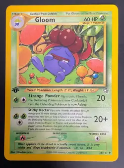POKEMON NEO GENESIS 1ST EDITION GLOOM UNCOMMON CARD 36/111 - Image 1