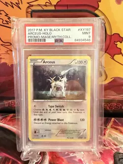 2017 Pokemon Arceus Holo Black Star Promo Card XY197 Mint PSA 9 - Image 1