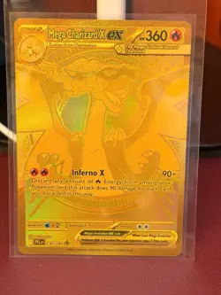 2025 Pokemon Phantasmal Flames Mega Charizard X EX Gold #130/94 - Image 1