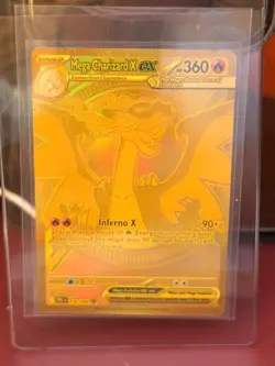 2025 Pokemon Phantasmal Flames Mega Charizard X EX Gold #130/94 - Image 3