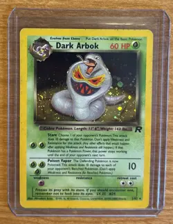 1999 Holo DARK ARBOK pokemon card 2/82 Very Rare NM NP - Image 1