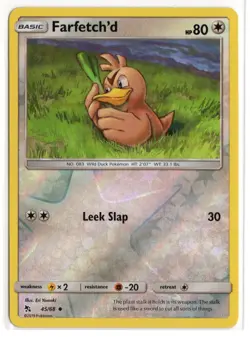 Pokemon Sun Moon Hidden Fates Reverse Holo Farfetch'd 45 2019 - Image 1