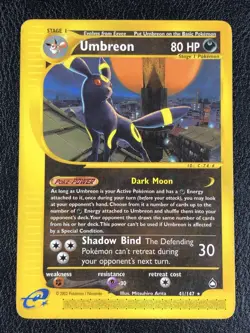 Pokemon TCG 2002 Umbreon Aquapolis 41/147 Non Holo Rare Card regular E-reader - Image 2