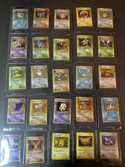 25x Vintage Japanese Pokemon Holos, Base, Jungle, And Fossil - Image 1